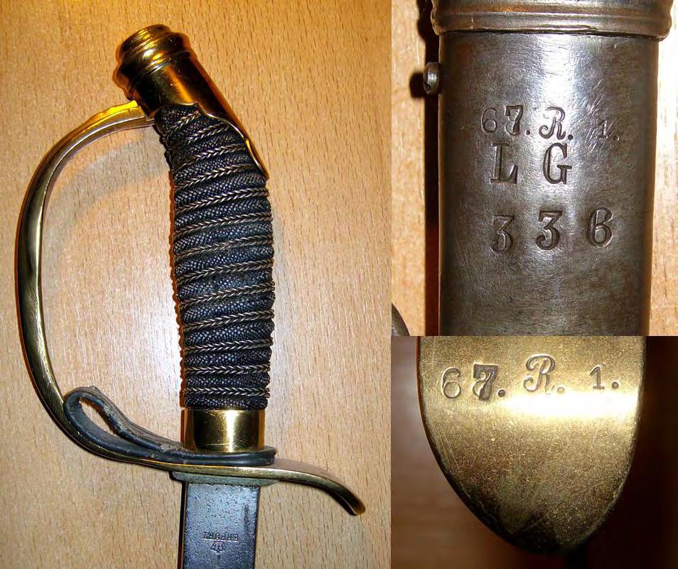 Es handelt sich bei dem fragmentarisch erhaltenen Exemplar um die Waffe eines Portepeeunteroffiziers aus der 2. Kompagnie des Infanterie-Regiments Alt- Württemberg (3. Württembergische) Nr. 121.