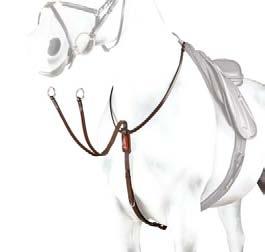 EVENT leather and elastic breastplate with fastening to saddle and straps with self-centring system.