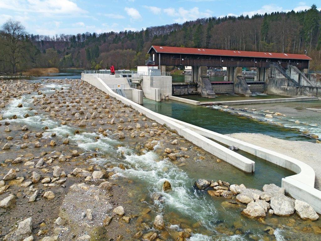 Öko-Wasserkraftwerk Baierbrunn: Rampe mit