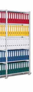 Beidseitige Nutzung Büroregal 600 Regaltiefe: fasst bis zu 192 Ordner pro Regalfeld Lieferung mit glatten Rahmenfronten