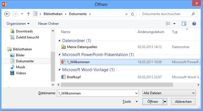 Basic Computer Skills Microsoft PowerPoint 2013 In Windows 8 nutzen Sie JUMP LISTS.