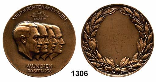 , vorzüglich 50,- 1304 - Bronzemedaille o.j.(1938, Hanisch-Concée) zur Erinnerung an den Anschluß Österreichs. Colbert-Hyder C-106. 50,2 mm. 37,7 g.