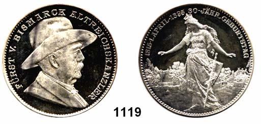 98 1118 Bismarck, Fürst Otto von Versilberte Bronzemedaille 1895 (Mayer & Wilhelm, Stgt.) zu seinem 80. Geburtstag.