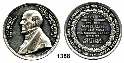 1740 Straßburg, + 1826 Waldersbach / Vogesen, evangelischer Pfarrer) Bronzegußmedaille o.j. (Wolfgang H. Günzel) Kopf n.l. / 9 Textzeilen 80 mm 195 g.
