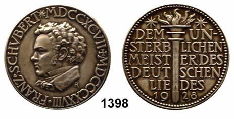 127 1397 Schiller, Friedrich von Silbermedaille 1955 (M B 900) Schiller-Ehrung 1955 Kopf n.l./ Text 31,6 mm 15,6 g.