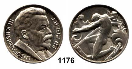 103 1176 Ebert, Friedrich Silbermedaille 1919 (August Hummel bei Lauer) auf seine Ernennung zum Reichspräsidenten Kopf rechts / Recke kniend im Boot im stürmischen
