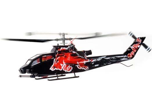 HUbschrauber Cobra Red Bull (In- und Outdoor-Modell) Modell: RC Helikopter Cobra 2.4GHz (Mode 1) Ladezeit: 3 Stunden Stromver.: 600 mah 7,2 V LITHIUM POLYMER Akku Rotordurch.