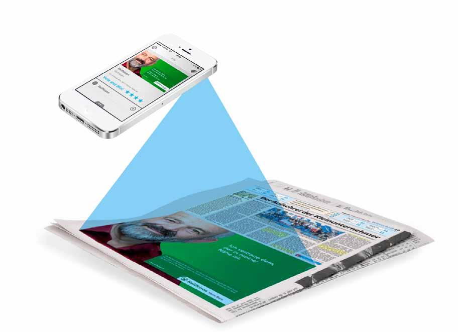 Beispiel einer interaktiven Print-Anzeige Durch das Scannen der Werbebotschaft mit der Cippy App erhalten Ihre Kunden den direkten personalisierten