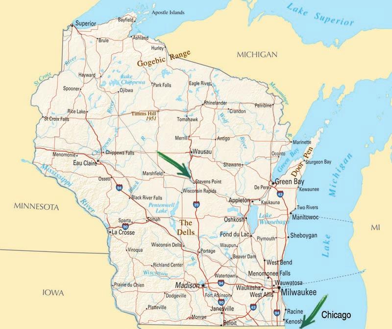 Wo liegt in Wisconsin