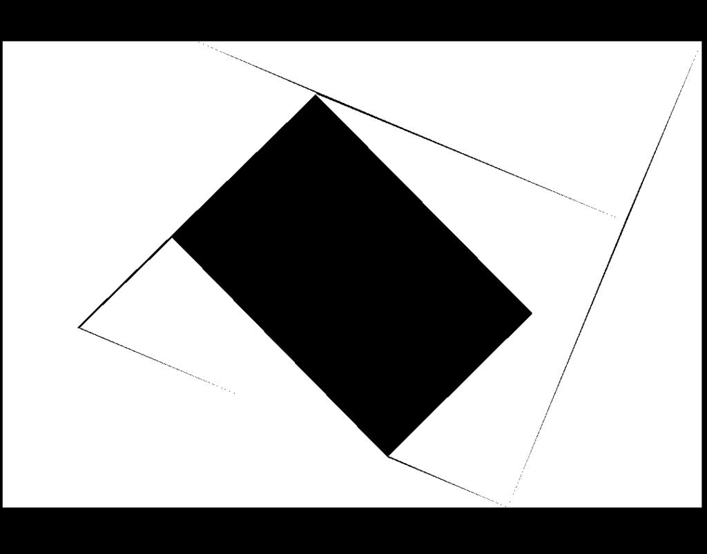 vier kleinere rechtwinklige Dreiecke und ein kleineres Lochrechteck.