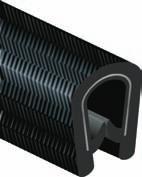 Flexibles PVC-Profil mit eingebetteter Stahleinlage Klemmbereich Gewicht Rollenlänge 1-2 mm 80 g/m 100 m