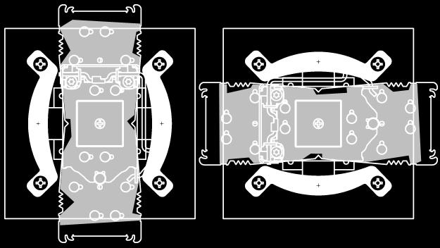 1x NM-IBP2 Backplate 2x NM-IMB3 Montagebrücken Achtung: Wählen Sie die Ausrichtung der Montagebrücken gemäß der gewünschten Orientierung des