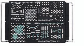 5 mm, 2/3, mit Deckel, ohne Inhalt 01.503.614 MatrixMIDFACE Plattenset, silberfarben 0.4 mm und blau 0.