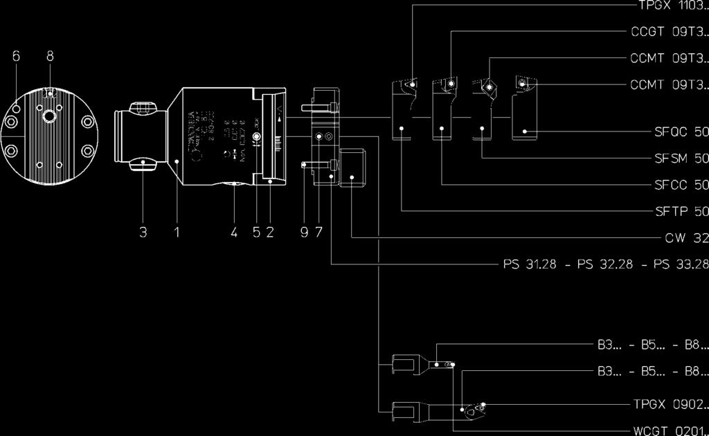 MODULHARD ANDREA TRC Testarossa Testarossa Testarossa Testarossa Testarossa TRC 80 p.218 114 p.188 p.186 p.160 COMPONENTS BAUTEILE COMPONENTES COMPOSANTS COMPONENTI 1. Body 2. Slide toolholder 3.