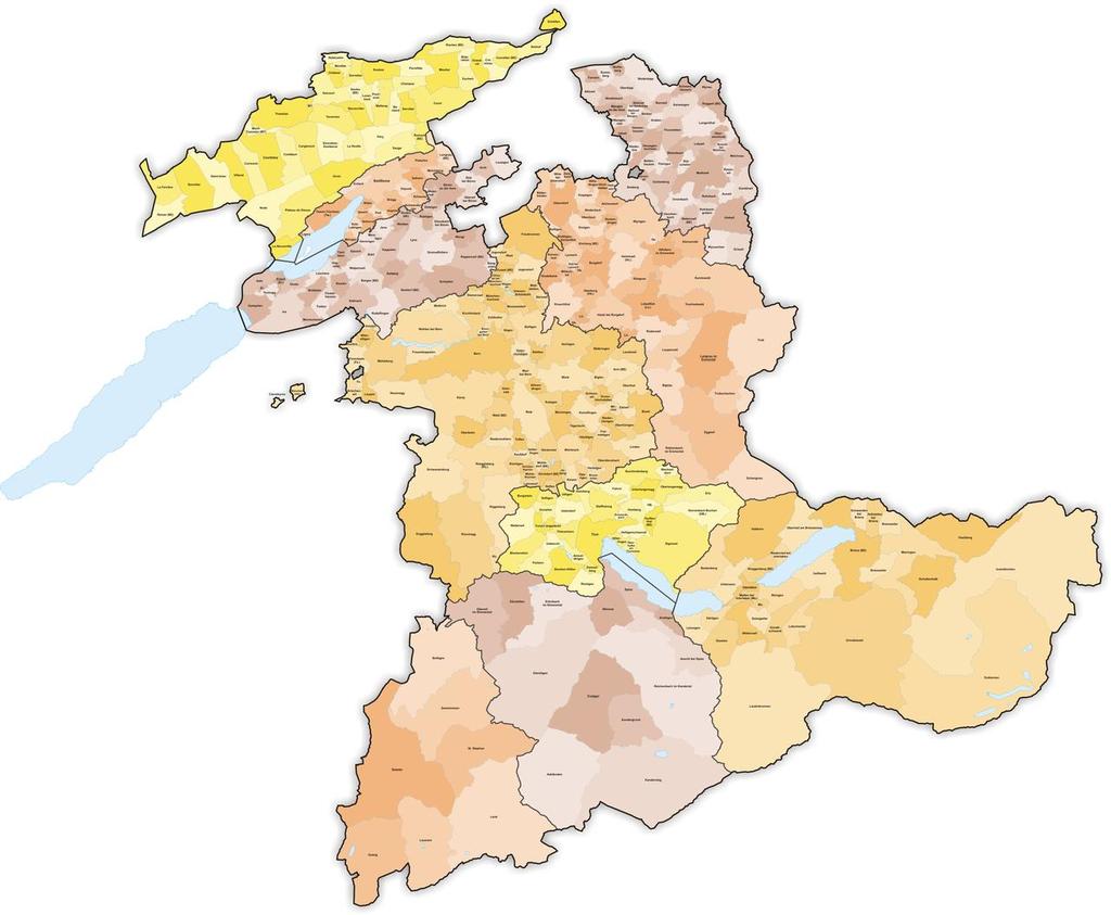 Der Kanton Bern heute Zersplitterte Gemeindelandschaft 362 politische Gemeinden +