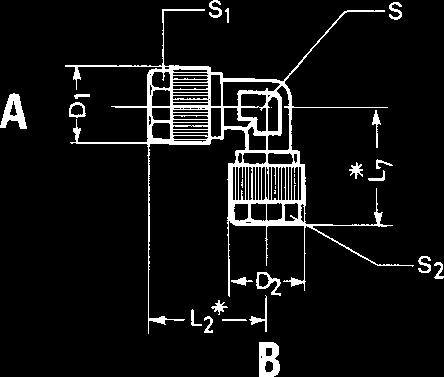 7,0 15,5 15,5 34,5 14 13 13 E022 155 Winkelverschraubung A 22 für beidseitigen Schlauchanschluss Typ Schlauch NW D1 D2 L L1 SW SW1 Art.- Nr.