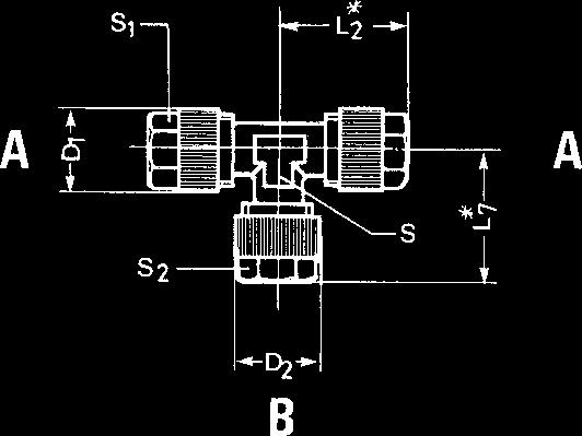 22,5 22,5 10 12 E022 244 WV-NI 10-8x10-8 10 /8 10 /8 7,0 15,5 15,5 24,0 24,0 10 13 E022 255 T-Verschraubung A23 für 3-seitigen Schlauchanschluss Typ Schlauch NW D1 D2 L L1 SW SW1 Art.