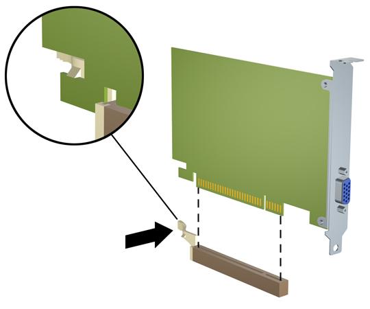 b. Wenn Sie eine PCI-Express-x1-Karte entfernen, halten Sie die Karte an beiden Ecken fest, und lösen Sie sie durch vorsichtiges Hin- und Herbewegen aus dem Steckplatz.