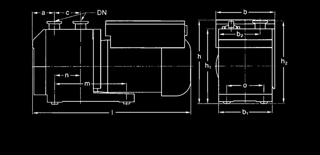 Drehschieber-Vakuumpumpen TRIVAC B TRIVAC D 1,6 B TRIVAC D 1,6 B mit Abscheider und Auspuff-Filter Saugvermögen.
