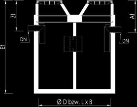 Norm ist eine Entlüftungsleitung über Dach vorzusehen, die Bestiung der Nenngröße muss in Abstiung mit PWN erfolgen Nenngrößen über NG16 auf Anfrage NG SF m³ Zu/Ablauf DN/AD
