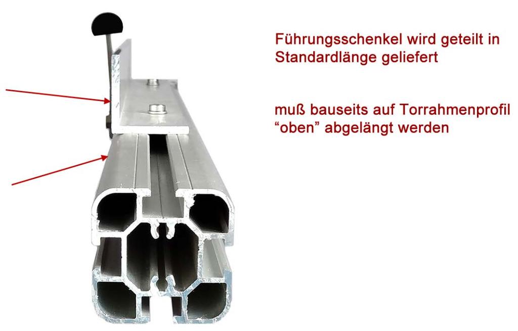 7) Führungswinkel (mit 4 Rollen) am Führungspfosten