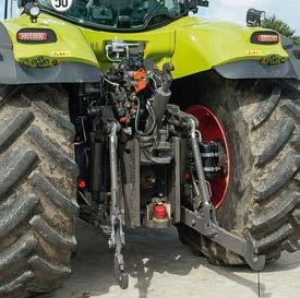 Hubkraft und Hubkraftbedarf Claas xion 850: Die rote Kurve zeigt die Hubkraft (90 % des Maximalwertes) als durchgehende Hubkraft an den