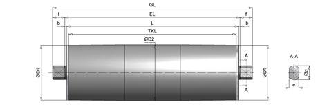 Stainless steel 61,5 62,5 TM 60.1 63,5 64,5 20 14 18 L - 6 2,5 L + 5 2,5 L + 5 UMLENKTROMMEL / GUIDE DRUM 61,5 62,5 UT 60.