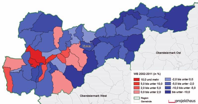 2 Demografische Entwicklungen Karte 1: Bevölkerungsentwicklung 2002-2011 nach Gemeinden