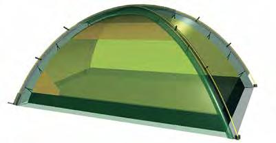 J Außenzeltgewebe und 9 mm- Gestänge bilden ein sehr leichtes Zelt, das dennoch extrem stabil ist.