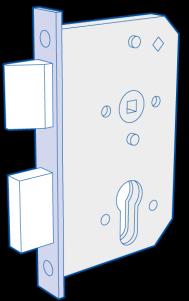 2 Hier die mechanischen Sicherungselemente im Überblick: Einsteckschloss Für das Türschloss sind so genannte Einsteck- oder Zylinderschlösser mit Mehrpunktverriegelung und je nach Bedarf weitere