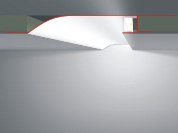 R10-F LED-Trockenbauprofil mit Reflektor-Sichtschenkel für Einbau