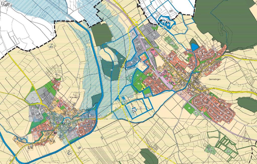 Gemeinde Bermatingen 17 Abbildung 11: Auszug aus dem FNP der Verwaltungsgemeinschaft Markdorf 2025 (Entwurf) Lärmprobleme lassen sich als örtlich abgrenzbare Bereiche unter Berücksichtigung der