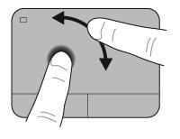 Drehen Mithilfe der Drehbewegung können Sie Elemente, wie z. B. Fotos, drehen. Zum Drehen platzieren Sie den linken Zeigefinger in das TouchPad-Feld.