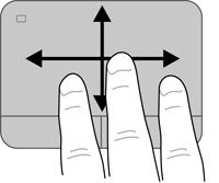 Um eine Drehung gegen den Uhrzeigersinn durchzuführen, bewegen Sie den rechten Zeigefinger von rechts nach oben um den linken Zeigefinger.