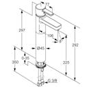 Produkt Produktbeschreibung Oberfläche Artikelnummer KLUDI ZENTA Waschschüssel-Einhandmischer DN 10 s-pointer Eco-Luftsprudler M 24 x 1 Keramik-Kartusche mit Heißwasserbegrenzung flexible Anschlüsse