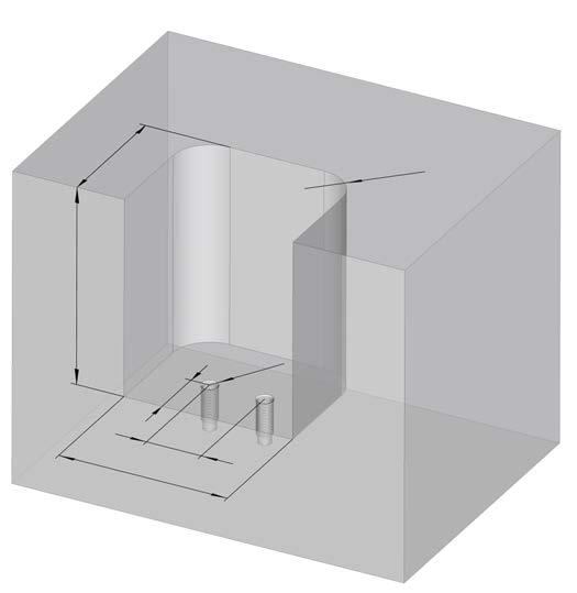 EINBAURAUM/ MOUNTING PACE ø +,2 +, 2 1 1. ±. M(2x) +.