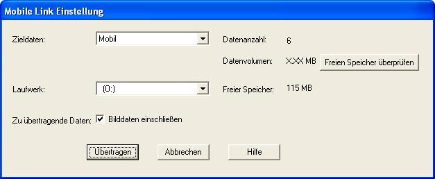 4.8 Anzeigen von Visitenkartendaten auf anderen PCs 4. Konfigurieren Sie die Einstellungen im [Mobile Link Einstellung] Fenster.