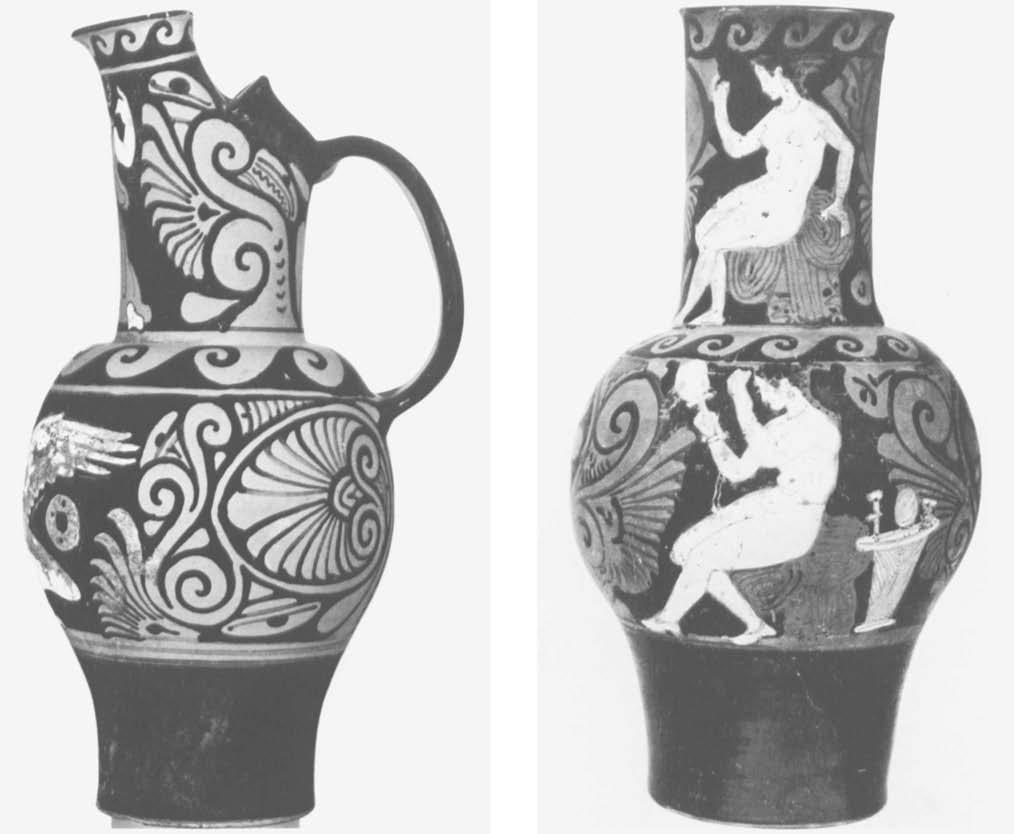 An Etruscan Vase with Siren 137 Figure 2. Profile of figure 1. Figure 3. Oinochoe, Shape VII. Athens, National Museum 13521. with the extended right hand.