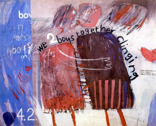 12: David Hockney, We Two Boys Together Clinging, 1961, Öl auf Pappe, 122 x 153 cm, The Arts Council of