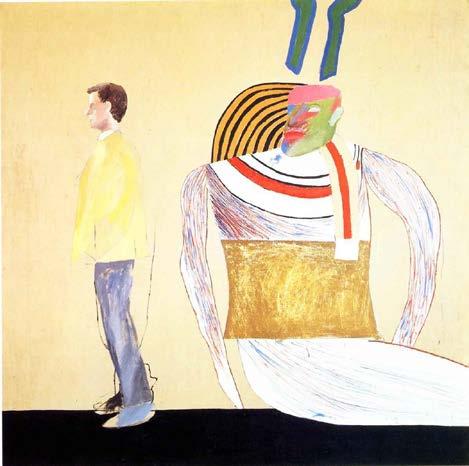 Abb.17: David Hockney, Man in a Museum, 1962, Öl auf Leinwand, 153 x 153 cm, The British Council Aus: Barron, Stephanie/Tuchman, Maurice (Hrsg.
