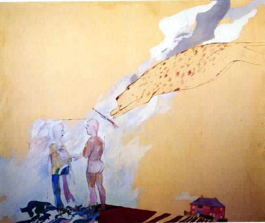 Abb.75: David Hockney, Picture Emphasizing Stillness, 1962, Oil with Letraset on canvas, 183 x 157,5 cm, Private