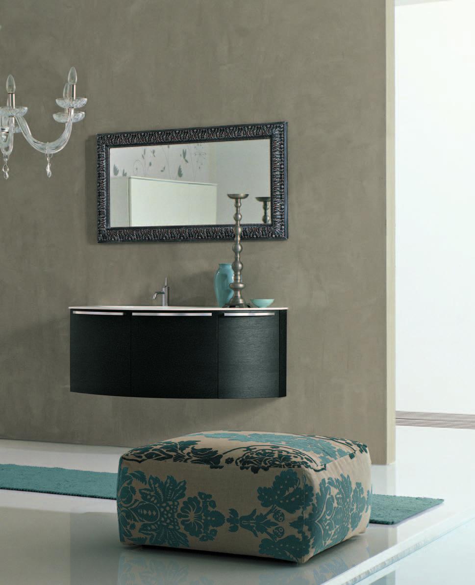1,2 cm with Ghost built-in washbasin art. 5545 Liberty mirror black/white art.