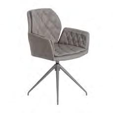 MOLVENO Stuhl mit gestepptem Rücken, drehbar, Füße Metall, Bezug