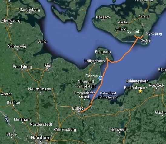 zwischen Lübeck und Neustadt, sowie zwischen Kiel und Heiligenhafen, bei der auch Fehmarn angelaufen wurde. Scharbeutz, Grömitz und Kellenhusen hatten noch keine Dampfschiffverbindung.
