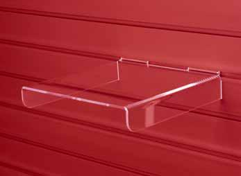 Lamellenwandsystem-Zubehör FlexiSlot-Einhängetablett Material: Acrylglas; Materialstärke: 4 mm; Farbe: glasklar; Tiefe: 250 mm