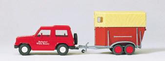 33245 Ambulanter Pflegedienst. 2 Miniaturfiguren, Fahrzeug. Fertigmodell Social services.