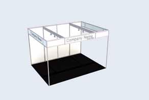Lettering form - shell scheme stands Linearstand "BASIC" ohne Mobiliar Linear booth "BASIC" without furniture 46,- per Dieser Komplettstand beinhaltet folgende Ausstattung: This shell scheme booth