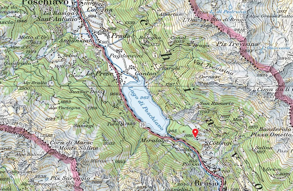 lage Brusio befindet sich im italienischsprachigen Valle di Poschiavo auf der Alpensüdseite.