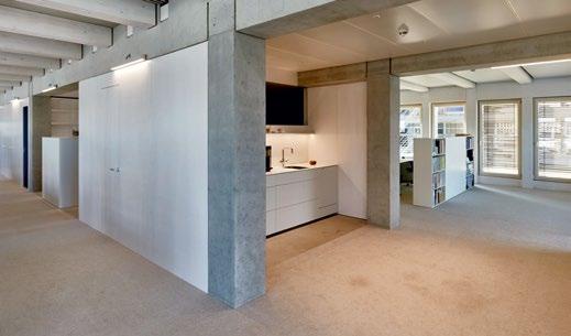600 Quadratmeter verteilen sich auf die sieben Etagen, in denen Büroräume in verschiedenen Größen entstanden.