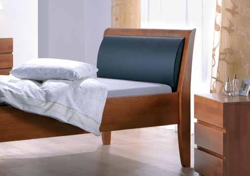 Arino lit massif Hêtre naturel Treva table de nuit massif Hêtre naturel Lovara commode massif Hêtre naturel Profondeur du cadre 19